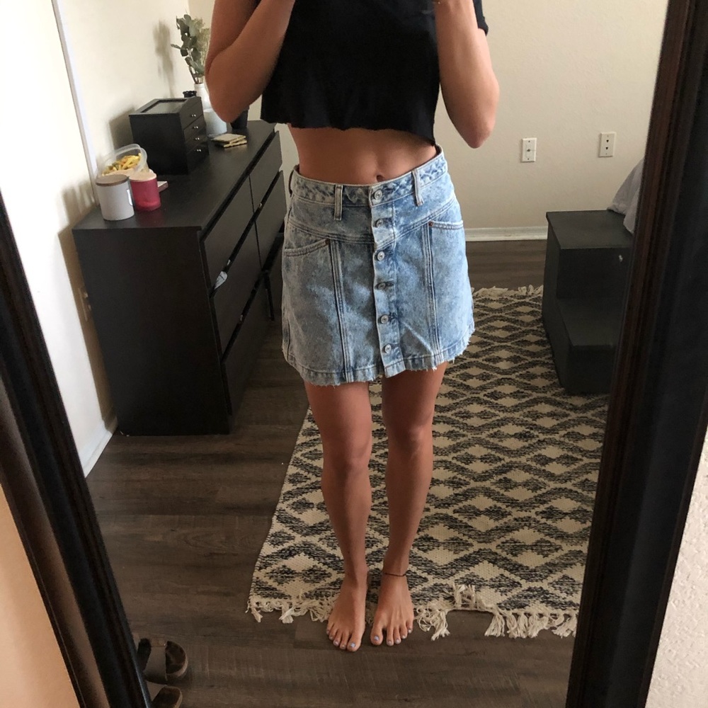 Abercrombie and Fitch distressed denim skirt